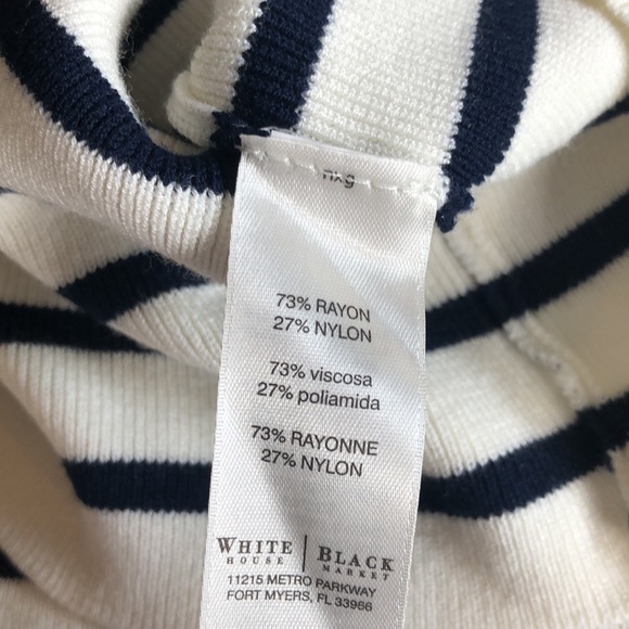 WHITE HOUSE BLACK MARKET STRIPED MOCK NECK SWEATER - Picture 10 of 11